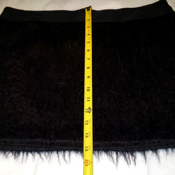 MILLY of New York New Mini Skirt Ribbon Waist Trim Wool Mohair BLACK Women's 10 - Picture 12 of 12